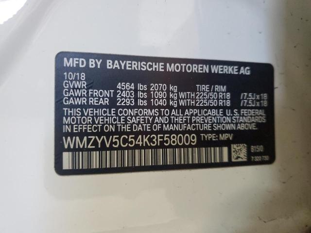 2019 MINI COOPER COU WMZYV5C54K3F58009