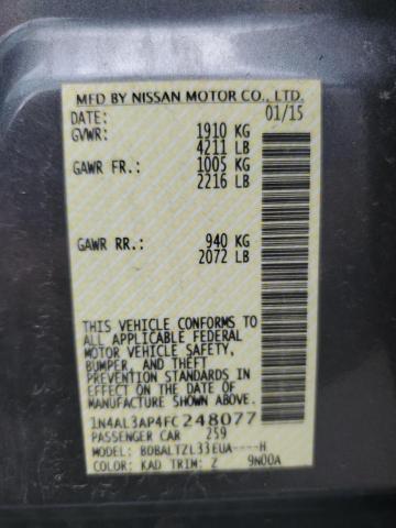 2015 NISSAN ALTIMA 2.5 - 1N4AL3AP4FC248077