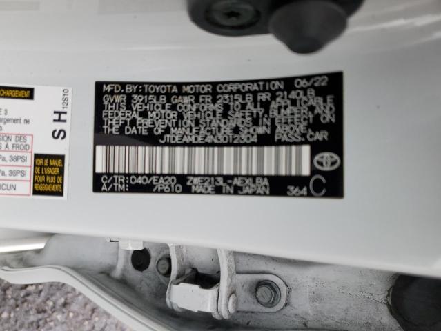 2022 TOYOTA COROLLA LE - JTDEAMDE4N3012304
