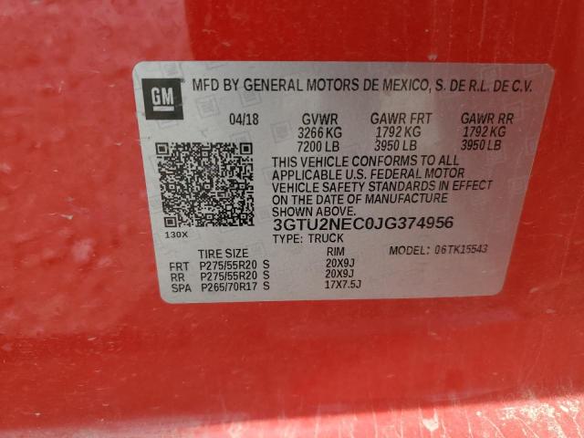 2018 GMC SIERRA K15 - 3GTU2NEC0JG374956