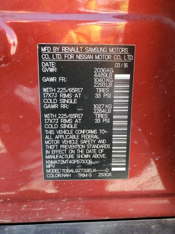 2016 NISSAN ROGUE S - KNMAT2MT4GP671006