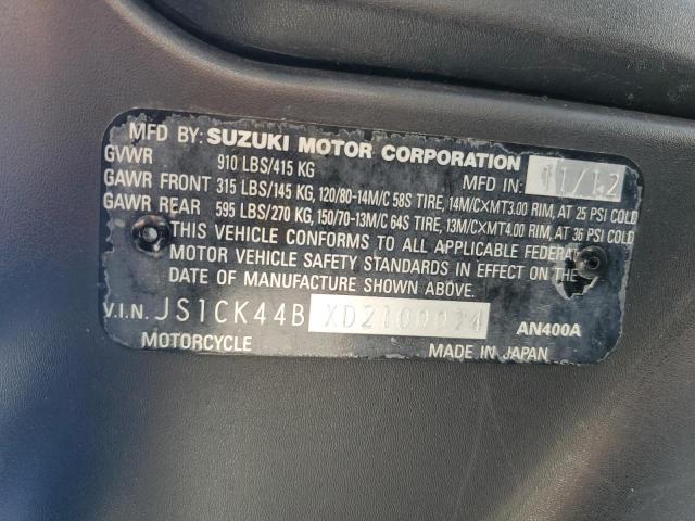 2013 SUZUKI AN400 A JS1CK44BXD2100024