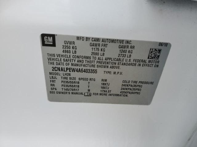 2CNALPEW4A6403355 2010 CHEVROLET EQUINOX