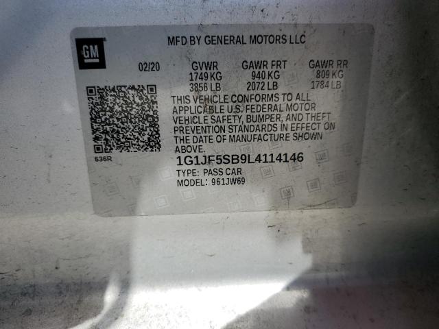 2020 CHEVROLET SONIC PREM 1G1JF5SB9L4114146