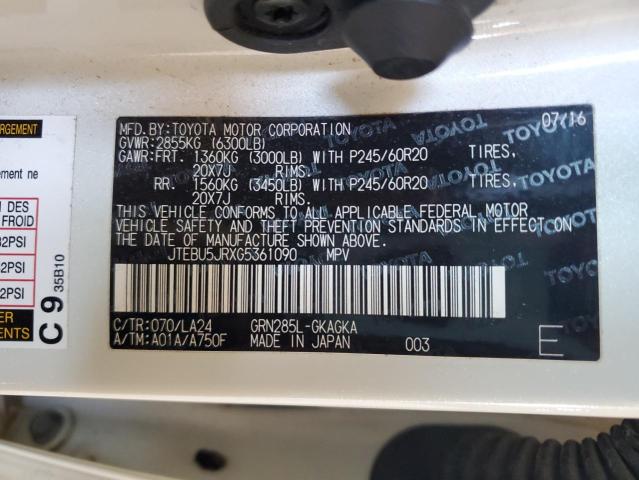 2016 TOYOTA 4RUNNER SR - JTEBU5JRXG5361090