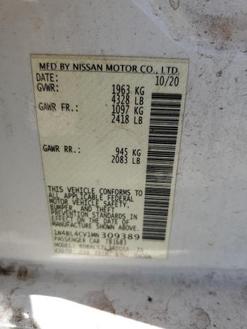 2021 NISSAN ALTIMA SR - 1N4BL4CV1MN309389