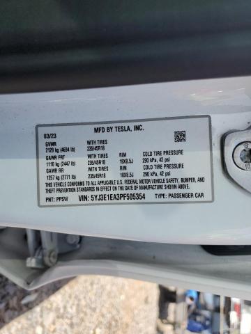 2023 TESLA MODEL 3 - 5YJ3E1EA3PF505354