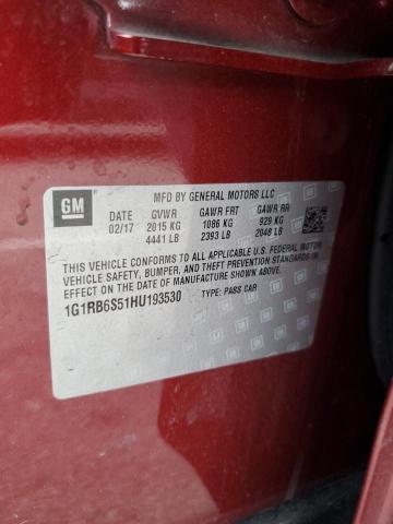 2017 CHEVROLET VOLT PREMI - 1G1RB6S51HU193530