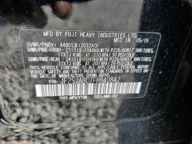 2015 SUBARU FORESTER 2 - JF2SJABC7FH840842
