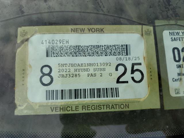 2022 HYUNDAI SANTA CRUZ - 5NTJBDAE1NH013092