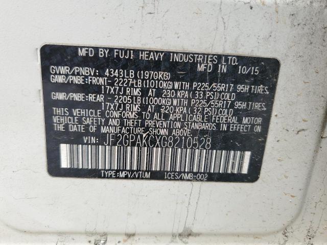 2016 SUBARU CROSSTREK - JF2GPAKCXG8210528