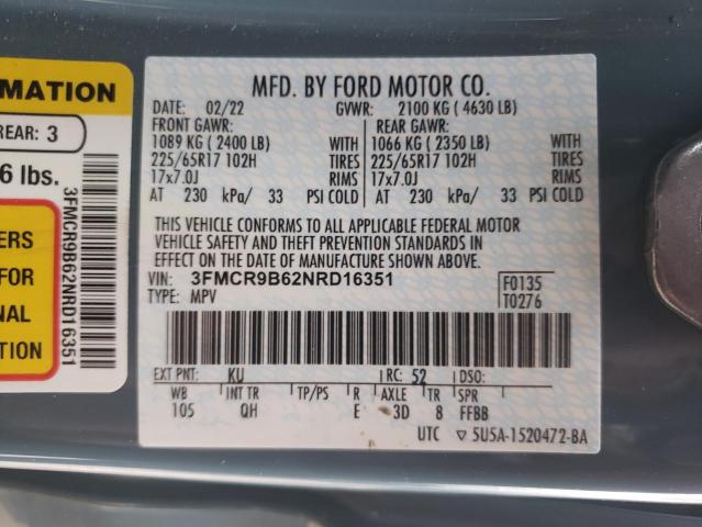 2022 FORD BRONCO SPO - 3FMCR9B62NRD16351