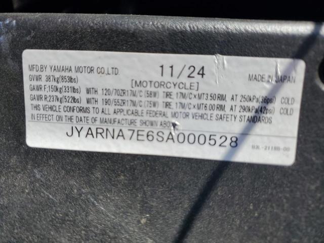 2025 YAMAHA YZF1000 JYARNA7E6SA000528