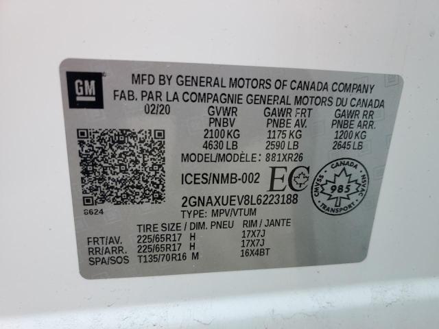 2020 CHEVROLET EQUINOX LT - 2GNAXUEV8L6223188