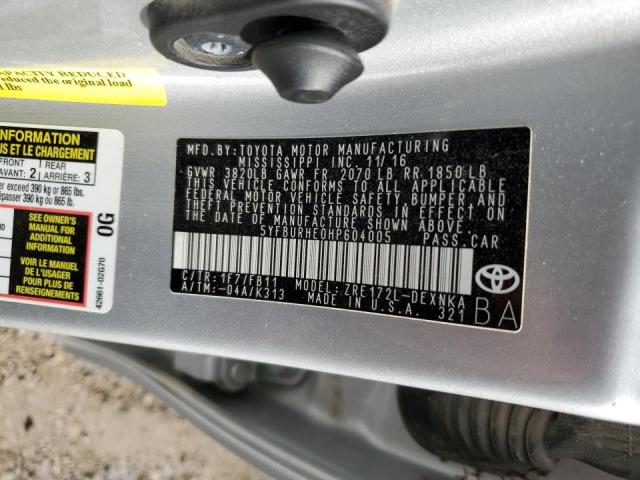2017 TOYOTA COROLLA L - 5YFBURHE0HP604005