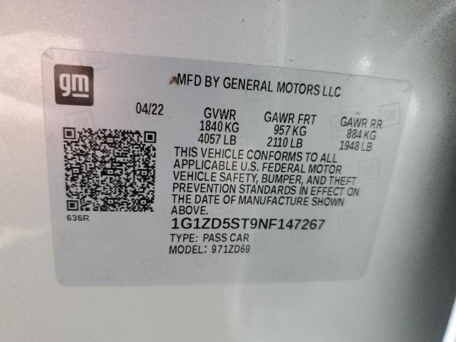 2022 CHEVROLET MALIBU LT - 1G1ZD5ST9NF147267