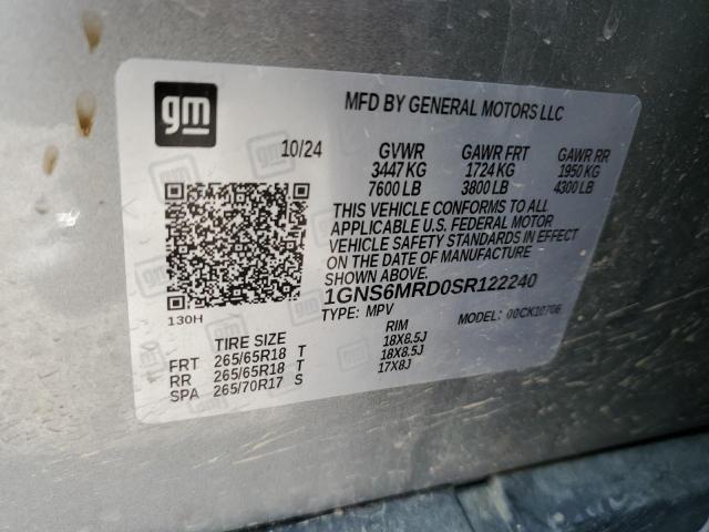 2025 CHEVROLET TAHOE K150 1GNS6MRD0SR122240