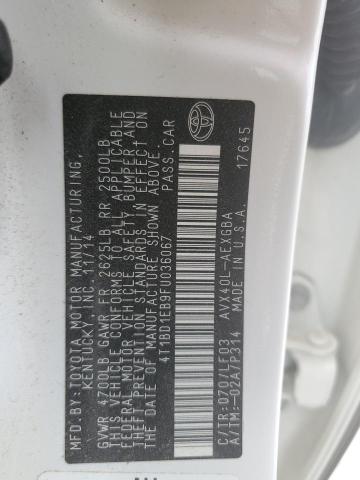 2015 TOYOTA AVALON HYB 4T1BD1EB9FU036067
