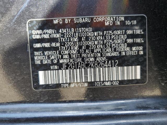 2019 SUBARU CROSSTREK - JF2GTABC2K8264412
