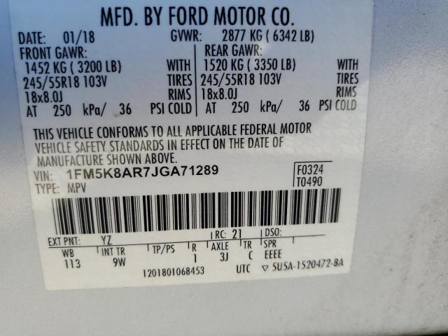 2018 FORD EXPLORER P - 1FM5K8AR7JGA71289