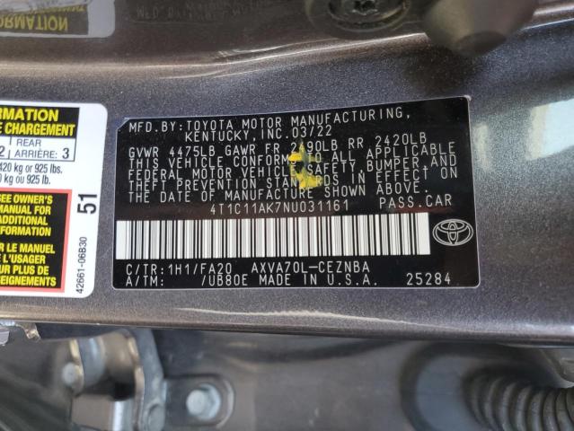 2022 TOYOTA CAMRY LE - 4T1C11AK7NU031161