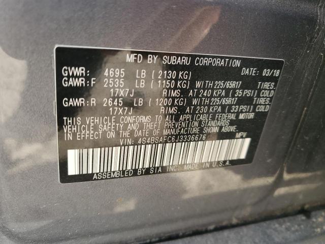 2018 SUBARU OUTBACK 2. - 4S4BSAFC6J3336676