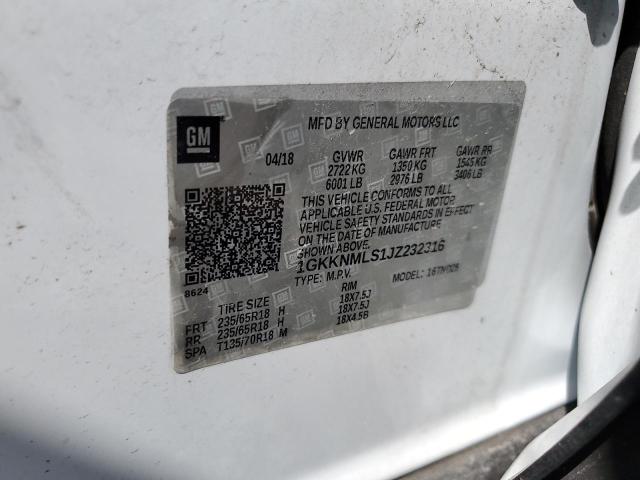 2018 GMC ACADIA SLT - 1GKKNMLS1JZ232316