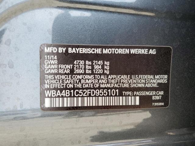 2015 BMW 435 I GRAN WBA4B1C52FD955101