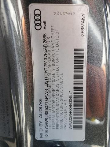 2017 AUDI A5 SPORT WAUD2AFHXHN004521