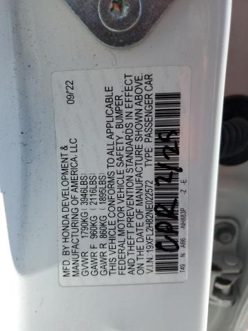 2022 HONDA CIVIC SPOR - 19XFL2H82NE022572