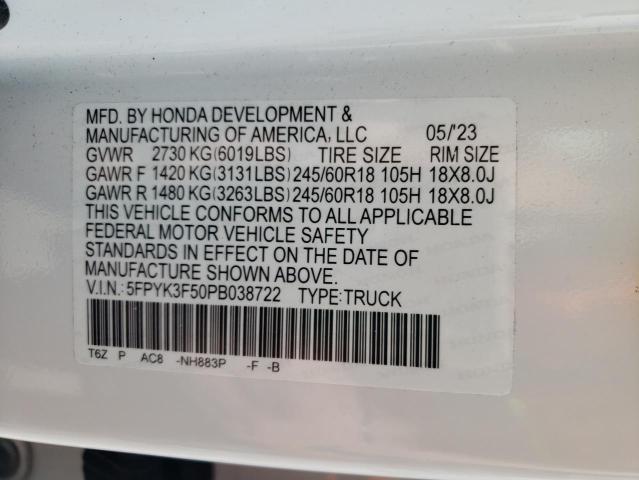 2023 HONDA RIDGELINE - 5FPYK3F50PB038722