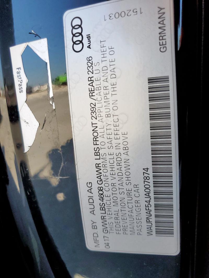 2018 AUDI A5 PREMIUM - WAUPNAF54JA007874