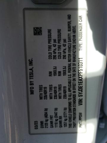 2023 TESLA MODEL 3 - 5YJ3E1EAXPF510311