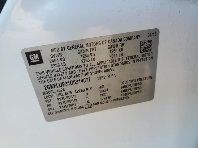 2016 GMC TERRAIN SL 2GKFLUE31G6314077
