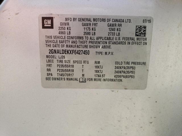 2015 CHEVROLET EQUINOX LT - 2GNALDEKXF6427450