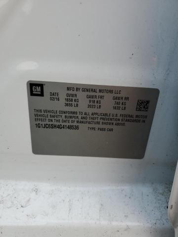 2016 CHEVROLET SONIC LT - 1G1JC6SH4G4148536