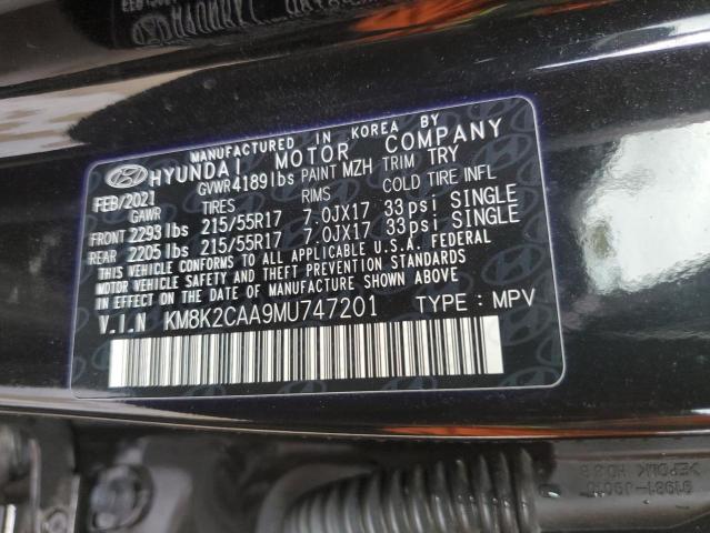 2021 HYUNDAI KONA SEL KM8K2CAA9MU747201