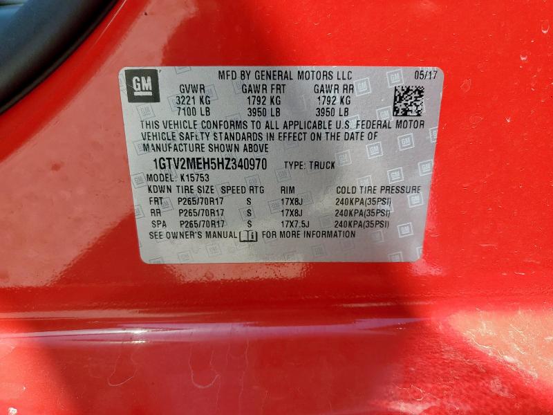 2017 GMC SIERRA K15 - 1GTV2MEH5HZ340970