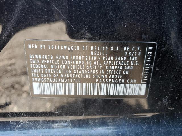2019 VOLKSWAGEN GOLF S - 3VWG57AU6KM019756