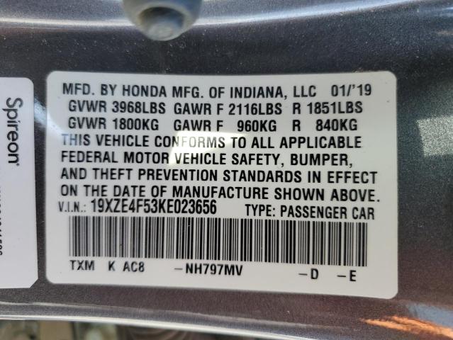 2019 HONDA INSIGHT EX 19XZE4F53KE023656