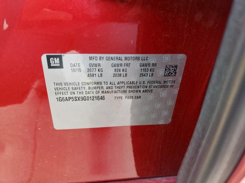 2016 CADILLAC CTS - 1G6AP5SX9G0121646