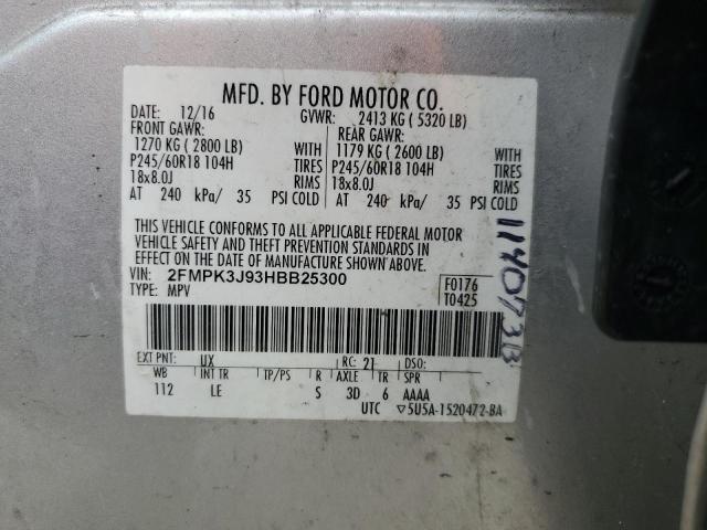 2017 FORD EDGE SEL 2FMPK3J93HBB25300