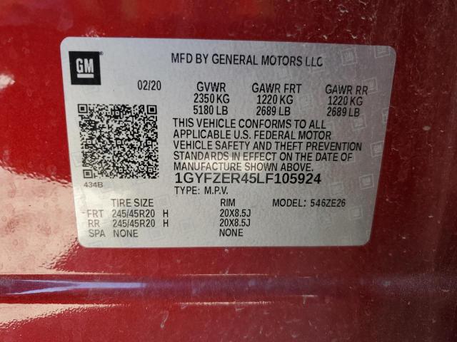 2020 CADILLAC XT4 SPORT 1GYFZER45LF105924
