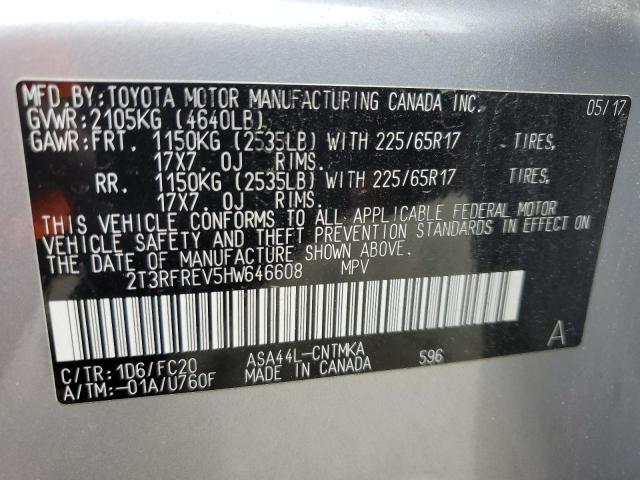 2017 TOYOTA RAV4 XLE - 2T3RFREV5HW646608