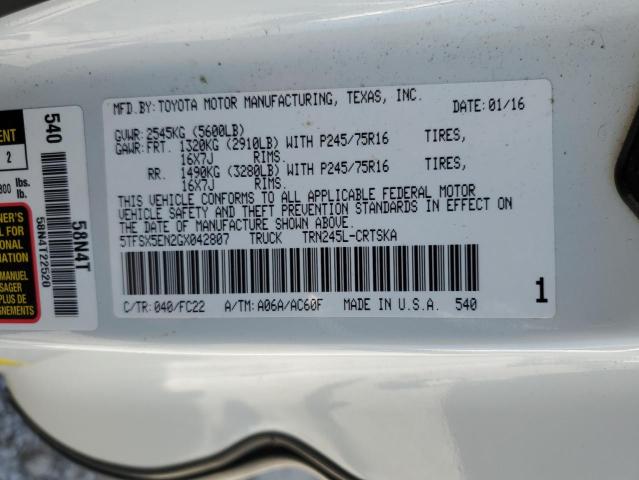 2016 TOYOTA TACOMA ACC - 5TFSX5EN2GX042807