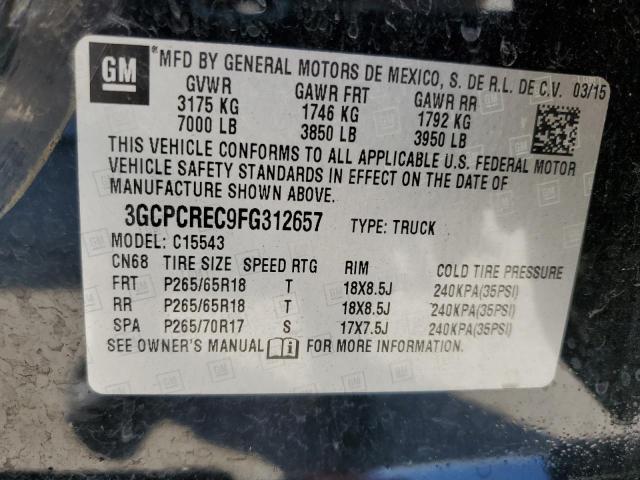 2015 CHEVROLET SILVERADO - 3GCPCREC9FG312657
