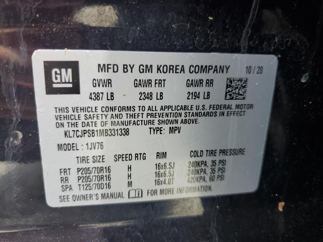 2021 CHEVROLET TRAX 1LT - KL7CJPSB1MB331338