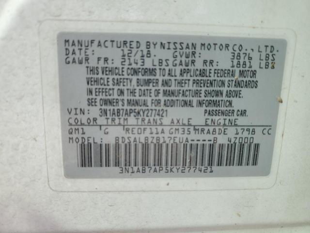 2019 NISSAN SENTRA S - 3N1AB7AP5KY277421
