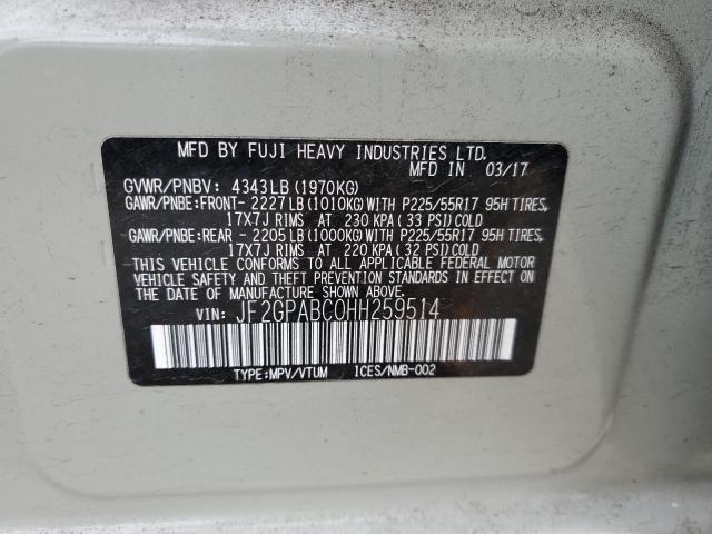 2017 SUBARU CROSSTREK - JF2GPABC0HH259514