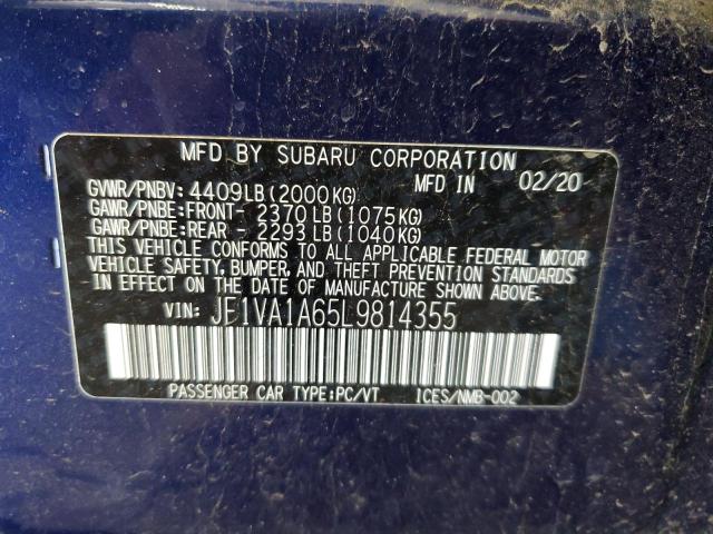 2020 SUBARU WRX JF1VA1A65L9814355
